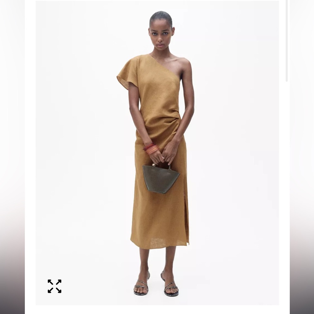 Mango Asymmetrical Linen dress